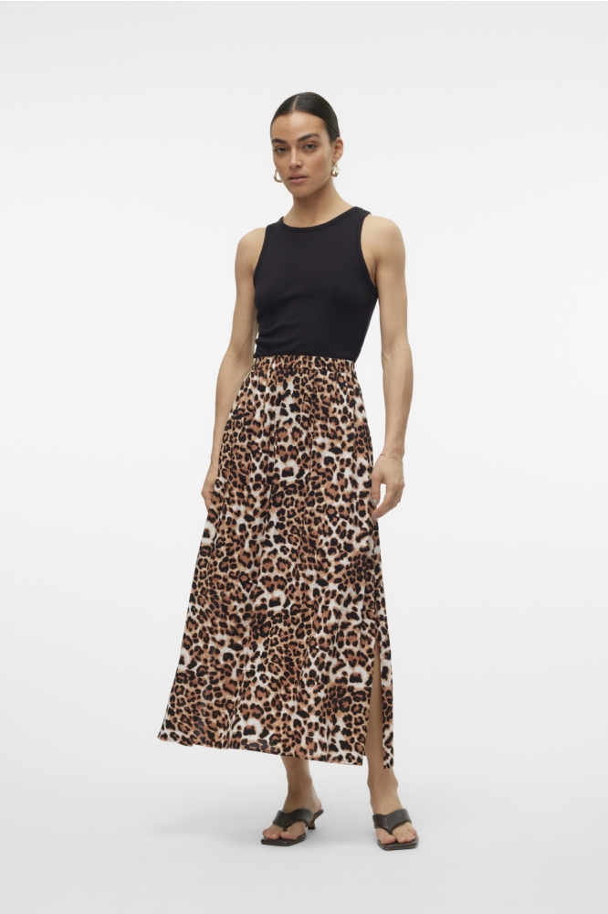 VMEASY JOY MAXI SLIT SKIRT WVN GA 10302047 TAN/LEO